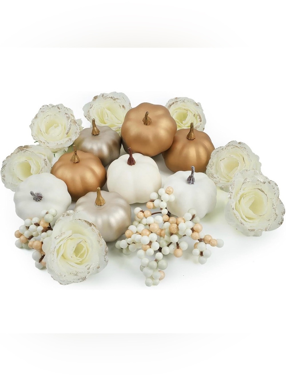 Ghrdopy 21-Pc Pumpkin Flower Berry Fall Thanksgiving Decor Set